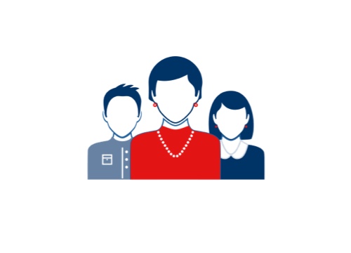 Illustrated icon of group of people representing diversity.